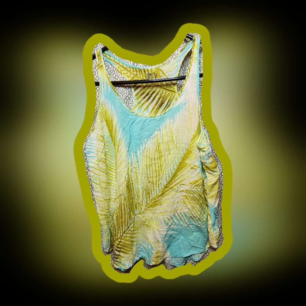 Green/Blue flowy beach TANK TOP from JCPenny, medium